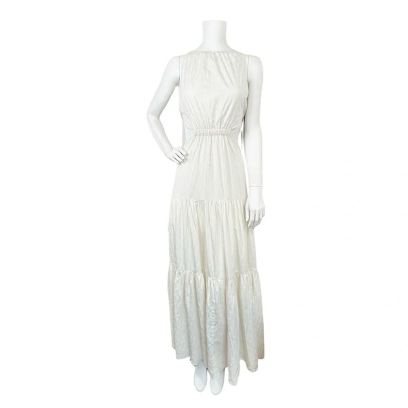 Tiered Cut-Out Maxi Dress in Ivory Size Small Significant Other Anthropologie - Picture 2 of 15